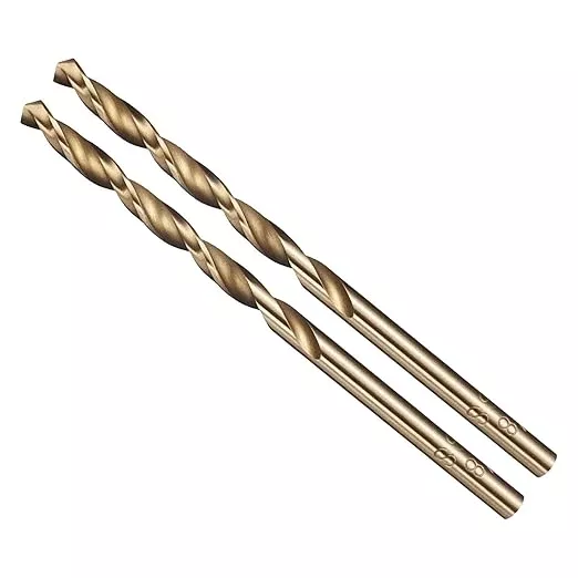 Drill Bit, 7/64" Cutting Diameter (2.778mm), 4241 HSS Gold 118° Cutting Angle Versatile Jobber Bits - (Applications: for Drilling Plastic Wood Soft Thin Metal), 2-Pieces