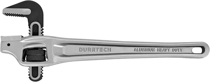 DURATECH 14-inch Heavy Duty Aluminum Offset Pipe Wrench, 2" Jaw Capacity, Adjustable Plumbing Wrench, Drop Forged, Exceed GGG standard