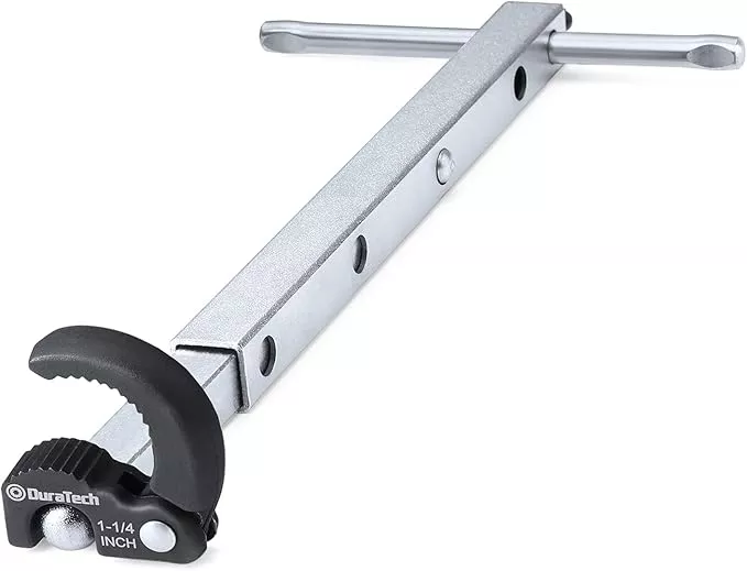 DURATECH Telescoping Basin Wrench, Sink Wrench, Adjustable 3/8'' to 1-1/4'' Capacity Jaw with 10" to 17" Extendable Handle, for Tight Space