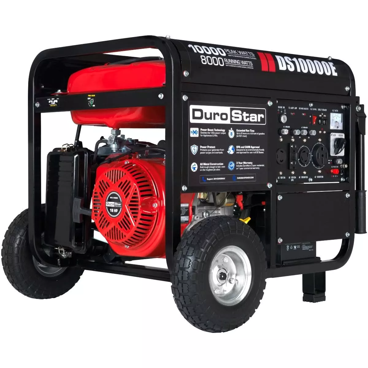 DuroStar DS10000E 10,000-Watt 439cc Gas Generator w/ Electric Start and Wheel Kit