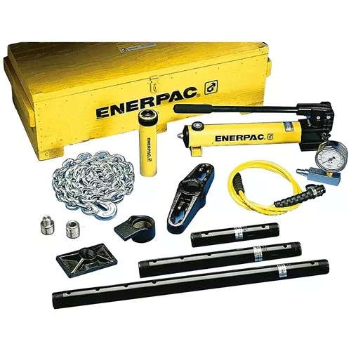 Enerpac 12.5 Ton Hydraulic Cylinder & Hand Pump Set w/ 13 Cylinder Attachments MS220