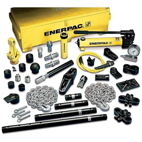 Enerpac 5 Ton Hydraulic Cylinder & Hand Pump Set w/ 35 Cylinder Attachments MS210