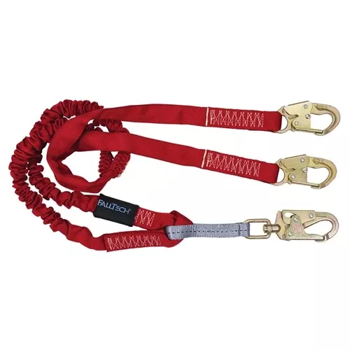 FallTech 6' Ironman Internal Double-leg Lanyard w/ Steel Snap Hooks 8247Y