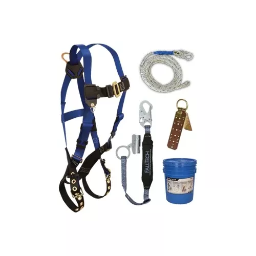 FallTech Contractor Roofer's Kit (Harness 50' lifeline Lanyard Self-Tracking) 8595A