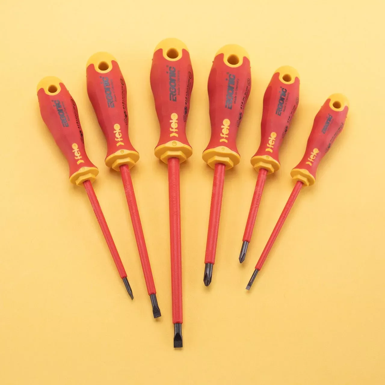 Felo Ergonic Insulated 6 Piece Slotted & Phillips Screwdriver Set