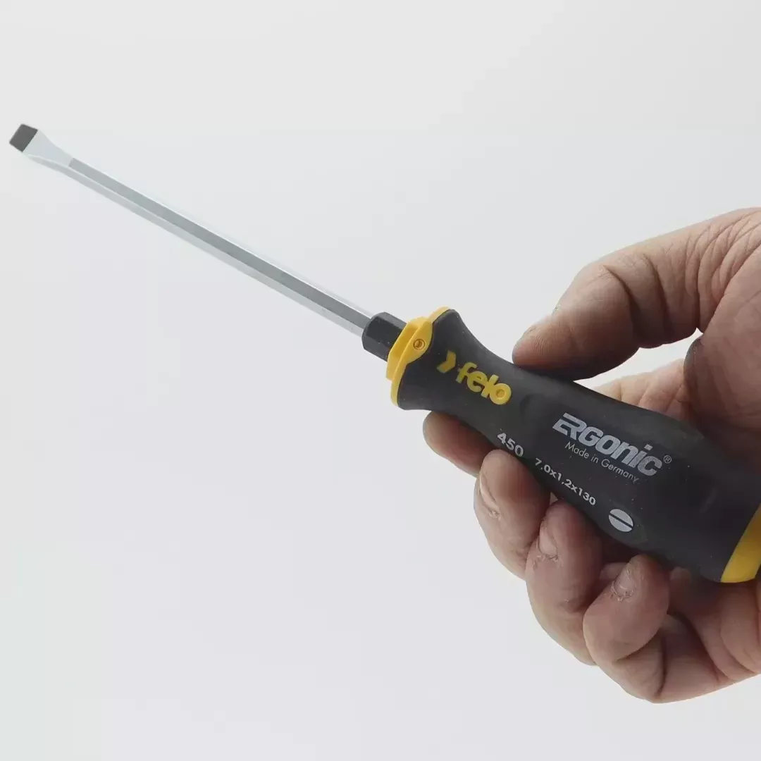 Felo Ergonic with Striking Cap Slotted Screwdriver, 7.0 x 130mm