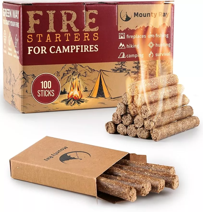 Fire Starters for Campfires - 100 pcs - Waterproof Fire Starter Sticks for Emergency Survival Kit Camping Outdoor Kitchen Indoor Fireplace Bonfire