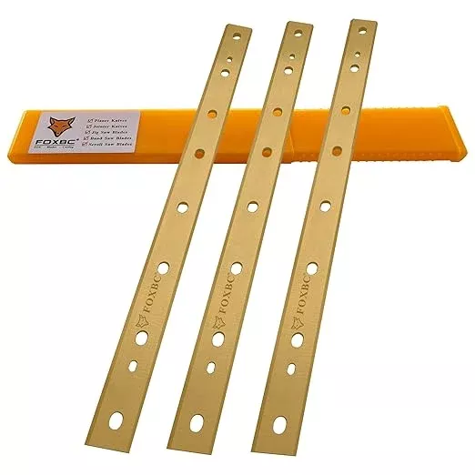 FOXBC 12-1/2 Inch Titanium Planer Blades Replacement for DeWalt DW734 Planer, Replace DW7342 - Set of 3