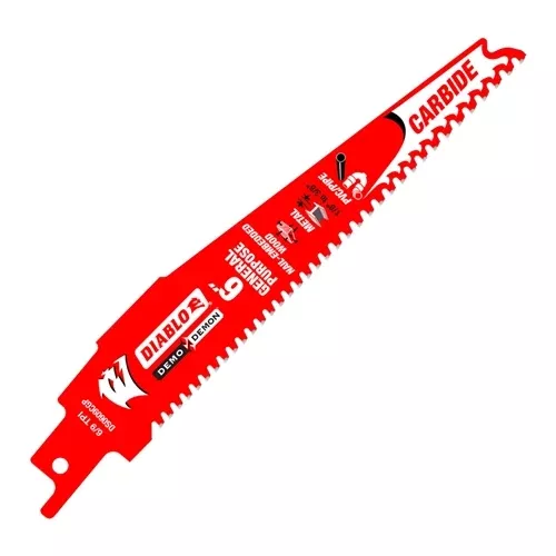 Freud Diablo 6" Demo Demon General Purpose Wood & Metal 6/9 TPI Carbide Reciprocating Saw Blade DS0609CGP