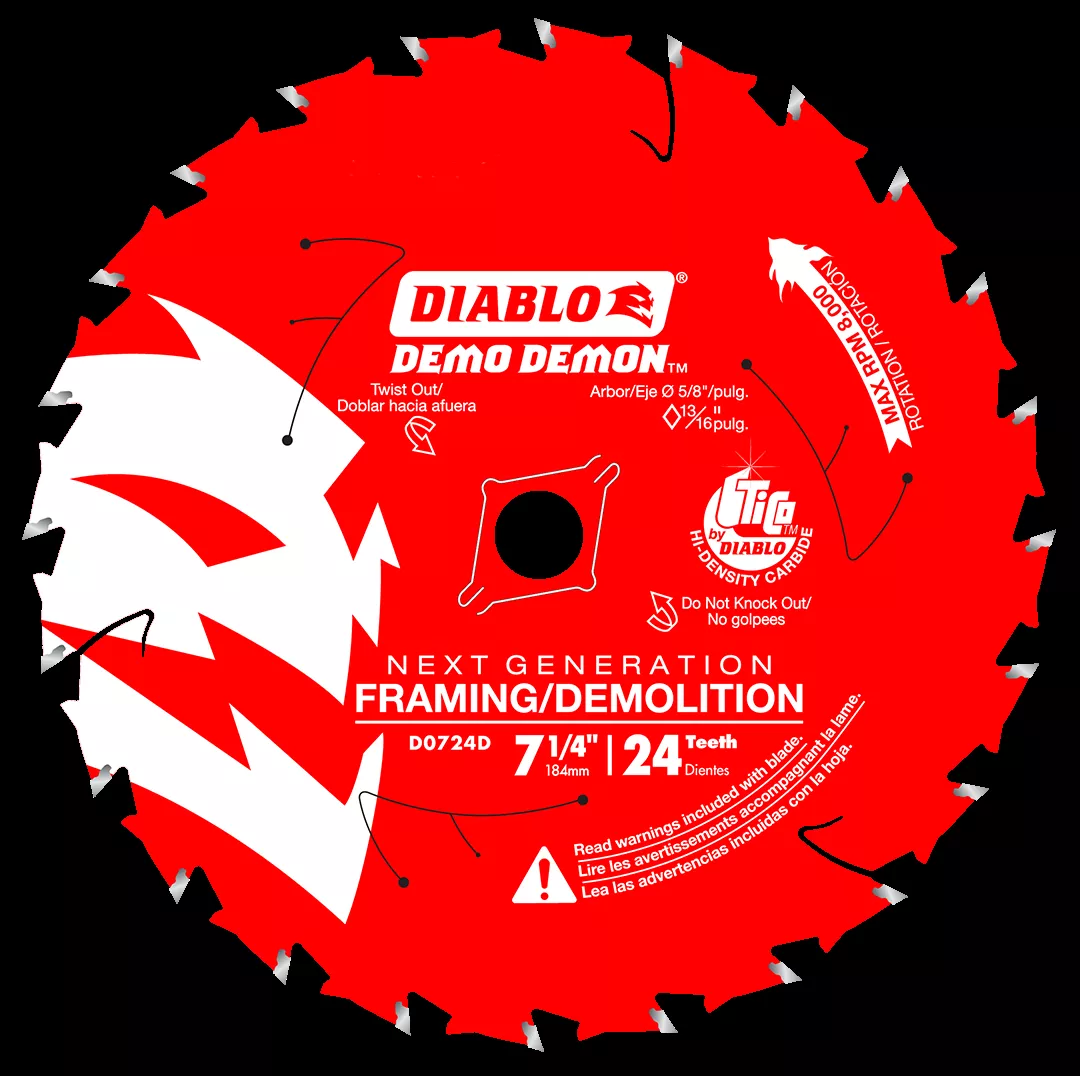 Freud Diablo 7-1/4" 24-Teeth Demo Demon Circular Saw Blade D0724DA