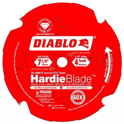 Freud Diablo 7-1/4" x 4 Tooth (PCD) Fiber Cement HardieBlade D0704DH