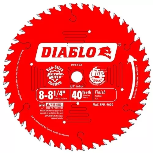 Freud Diablo 8-1/4" 40 Tooth Finishing Saw Blade D0840X