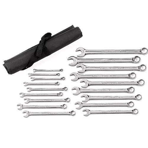 GearWrench 18 pc. Long Pattern Combination Metric Non-Ratcheting Wrench Set 81920