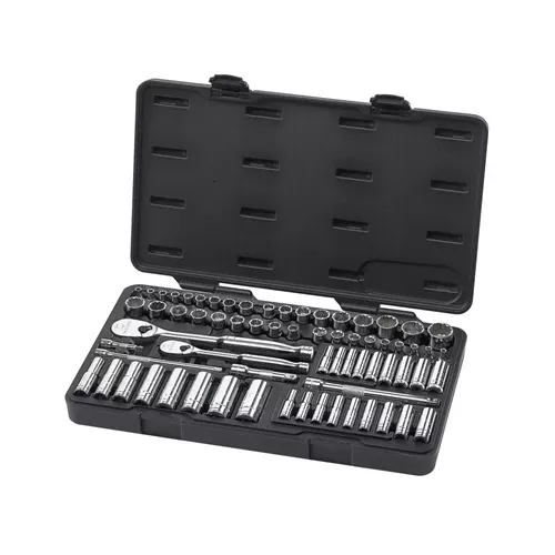 GearWrench 68 Piece 1/4", 3/8" Drive 6 & 12 Point Standard & Deep SAE Metric Socket Set 83000