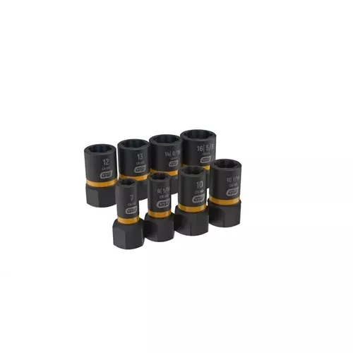 GearWrench 8 Piece 1/4" & 3/8" Bolt Biter Impact Extraction Socket Set 84782