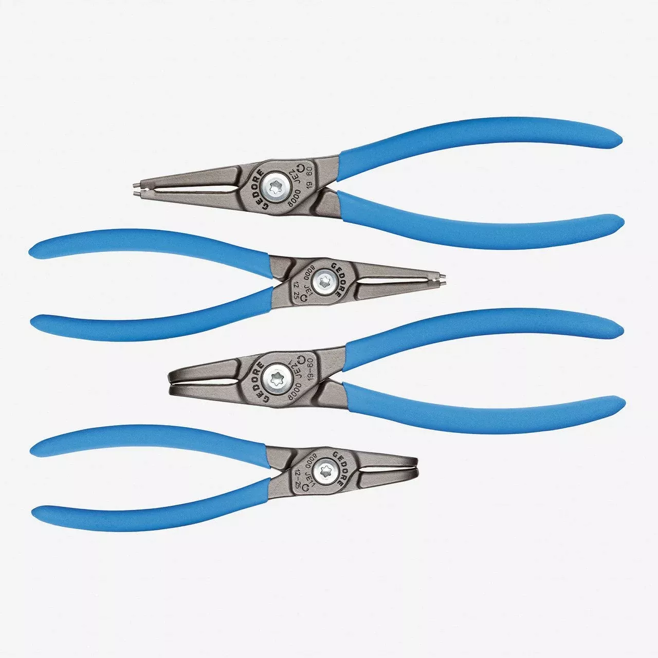 Gedore S 8000 JE Set of Circlip Pliers, for Internal Safety Rings, 4 pcs