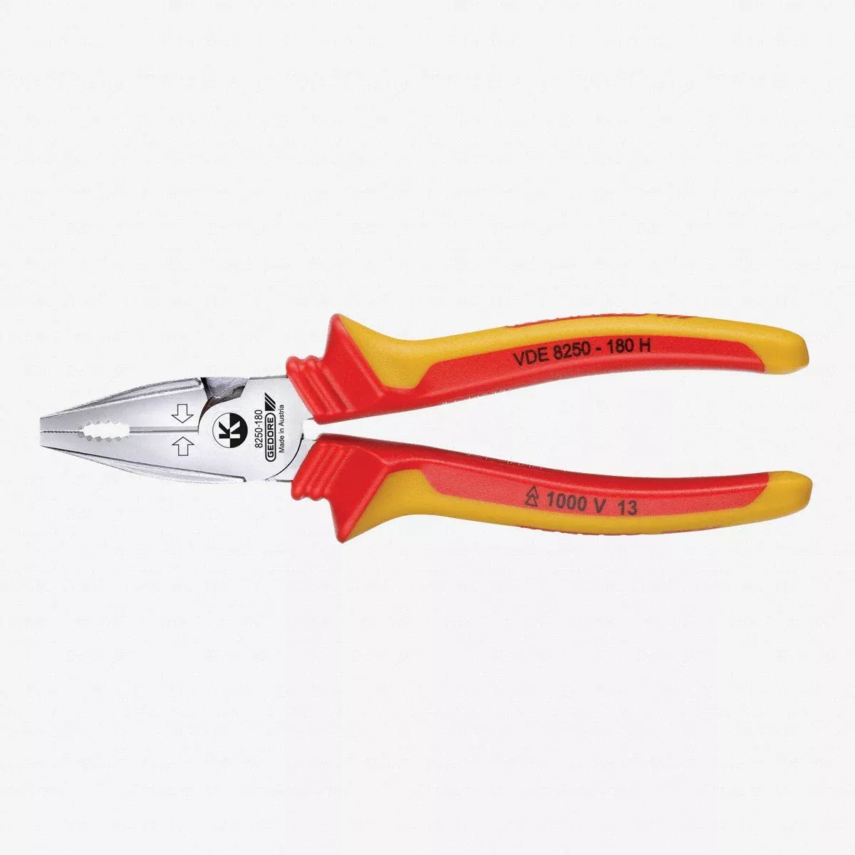 Gedore VDE 8250-180 H VDE Heavy duty combination pliers with VDE insulating sleeves 180 mm