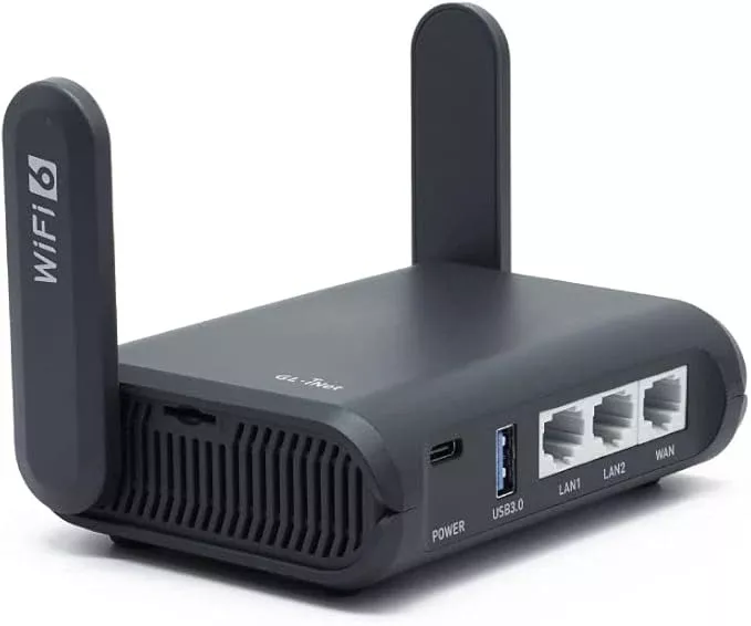 GL.iNet GL-AXT1800 (Slate AX) Portable Travel Router, Pocket Wi-Fi 6 Wireless Internet Router, Portable VPN Routers WiFi for Travel, Public Computer Routers, Business, Moblie/RV/Cruise/Plane