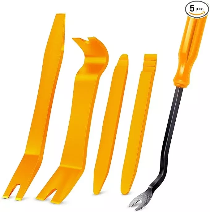 GOOACC 5 PCS Nylon Auto Trim Removal Tool Kit No-Scratch Removal Tool Kit for Car Clip Panel & Audio Dashboard Dismantle Black