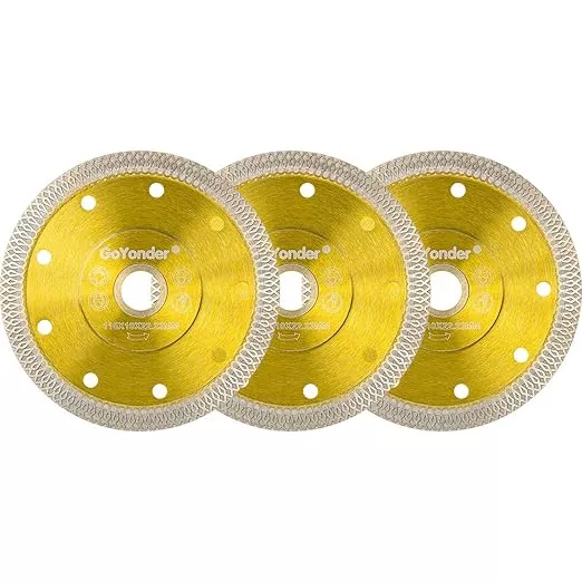 GoYonder 3 Pack 4.5"D115mm Super Thin Diamond Ceramic Saw Blade Porcelain Cutting Blade for Cutting Ceramic Or Porcelain Tile