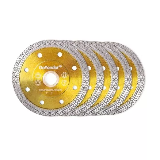 GoYonder 4 Inch Diamond Saw Blade,Super Thin Diamond Saw Blade for Cutting Ceramic Porcelain Tile Granite Marble Suitable for Angle Grinders with 7/8" or 5/8" Arbor 3 PCS