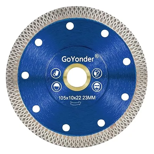 GoYonder Super Thin 4" Grinder Blades Tile Blade, Diamond Saw Blade for Cutting Porcelain Tiles Granite, 105mm Tile Cutting Blade for Angle Grinder