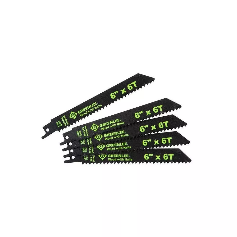 Greenlee 353-646 Reciprocating Saw Blade, 6" x 6 TPI (5 Pack)