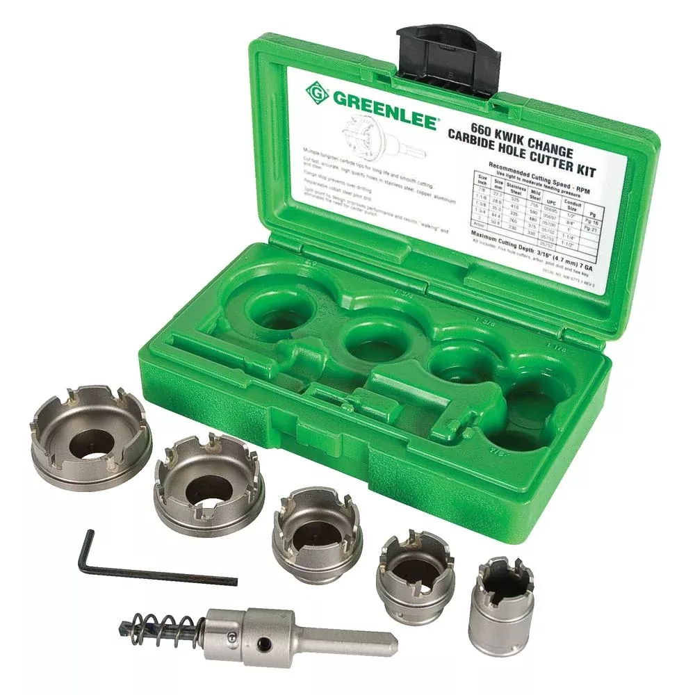 Greenlee 660 Quick Change Carbide Cutter Set, 5 Piece