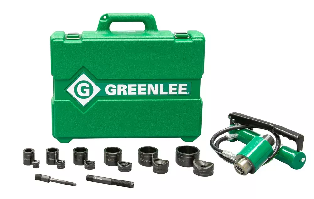 Greenlee 7306 11-Ton Hydraulic Knockout Kit with Hand Pump, 1/2" - 2"