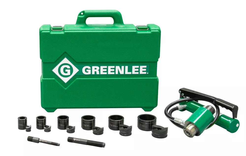 Greenlee 7306SB 11-Ton Hydraulic Knockout Kit with Hand Pump and Slug-Buster 1/2" - 2"