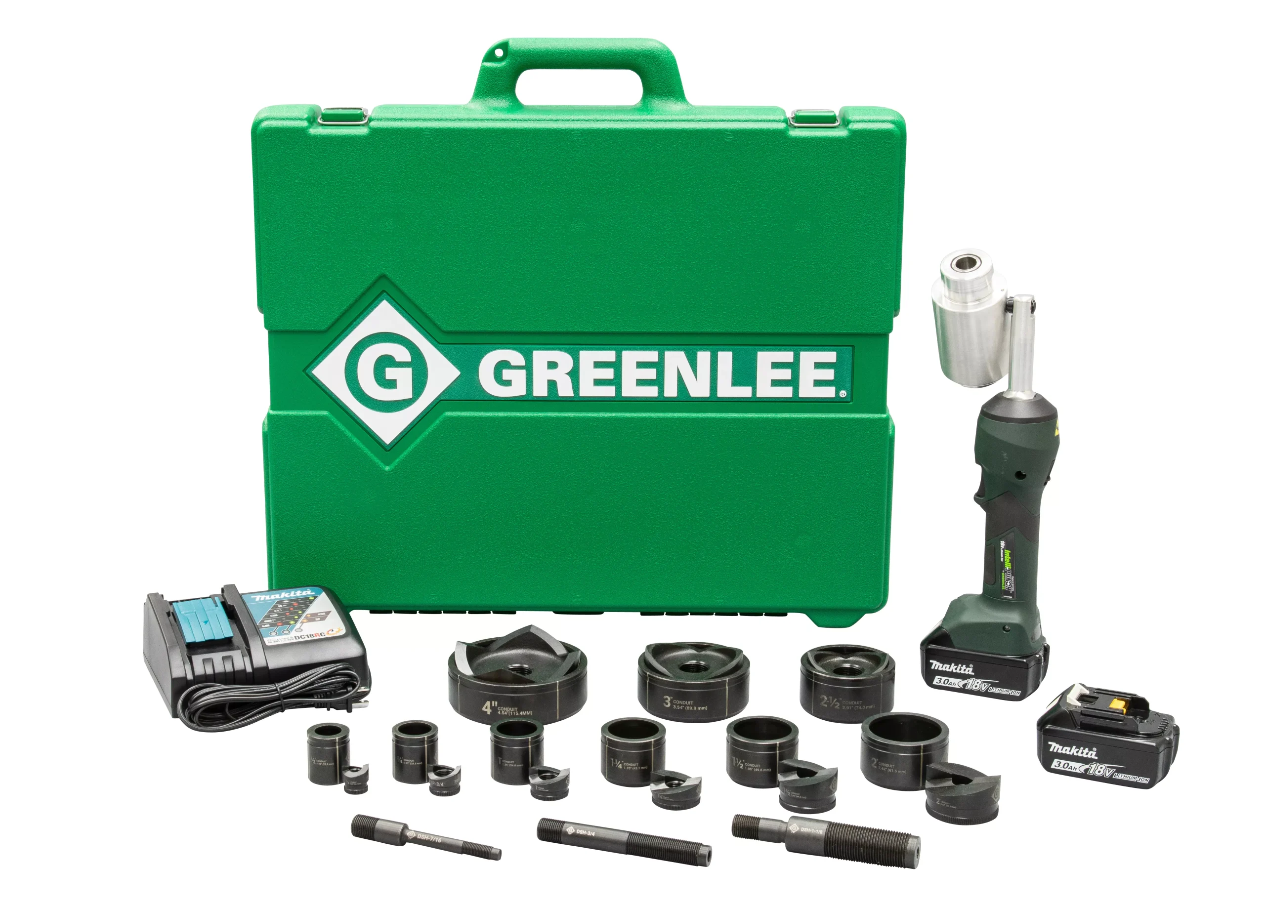Greenlee LS100X11SB4X Intelli-PUNCH Battery-Hydraulic Knockout Kit with Slug-Buster 1/2" - 3" and 4"