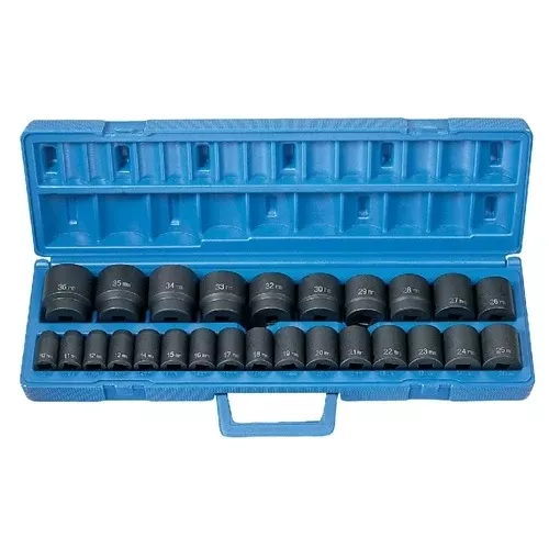 Grey Pneumatic 1/2" Drive Standard Length Impact Set (Metric) 1326M