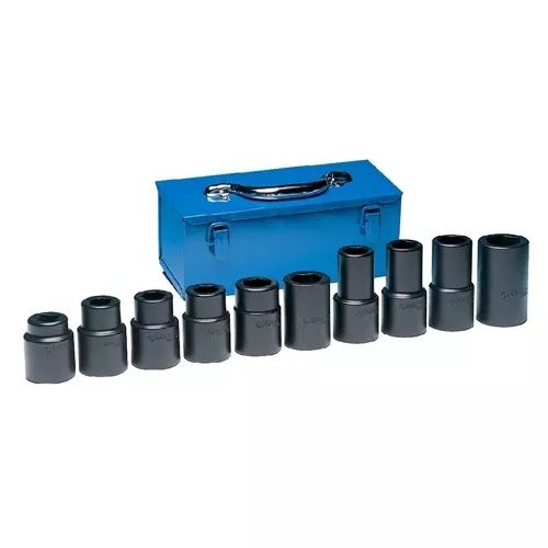 Grey Pneumatic 10 Piece #5 Spline Drive 6-Point Standard & Deep Length Impact Socket Set (SAE & Metric) 9260