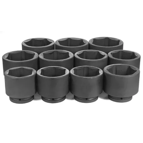 Grey Pneumatic 11 Piece 1" Drive 6-Point Standard Length Impact Socket Set (SAE) 9011