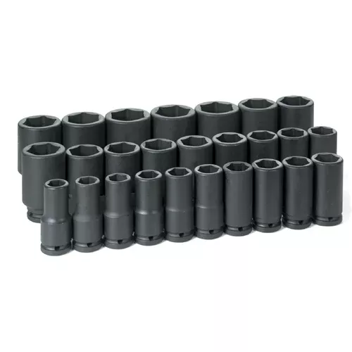 Grey Pneumatic 26 Piece 3/4" Drive Metric 6 Point Deep Impact Socket Set 8026MD