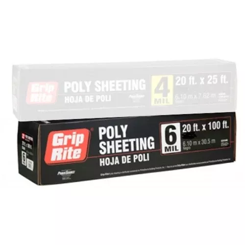 Grip Rite 20' x 100' 6mil Clear Poly Sheeting 620100C
