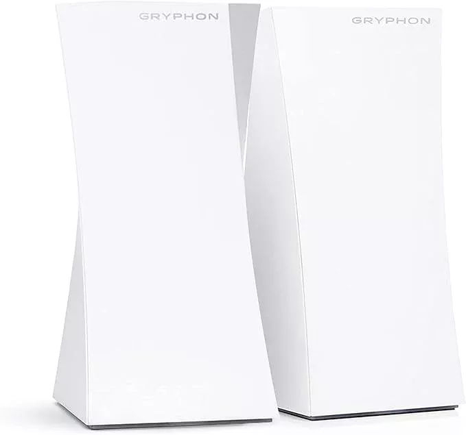 Gryphon Tower Super-Fast Mesh WiFi Router 2-Pack – Advanced Firewall Security, Parental Controls, and Content Filters – Tri-Band 3 Gbps, 6000 sq. ft. Full Home Coverage per Mesh Router