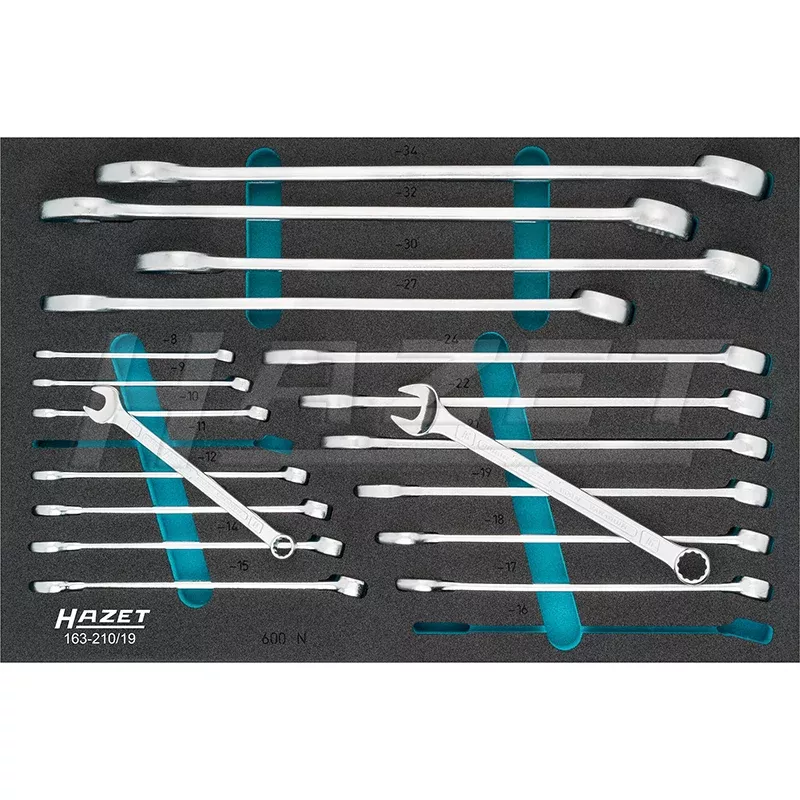 Hazet 163-210/19 Combination Wrench Set, 19 Pieces
