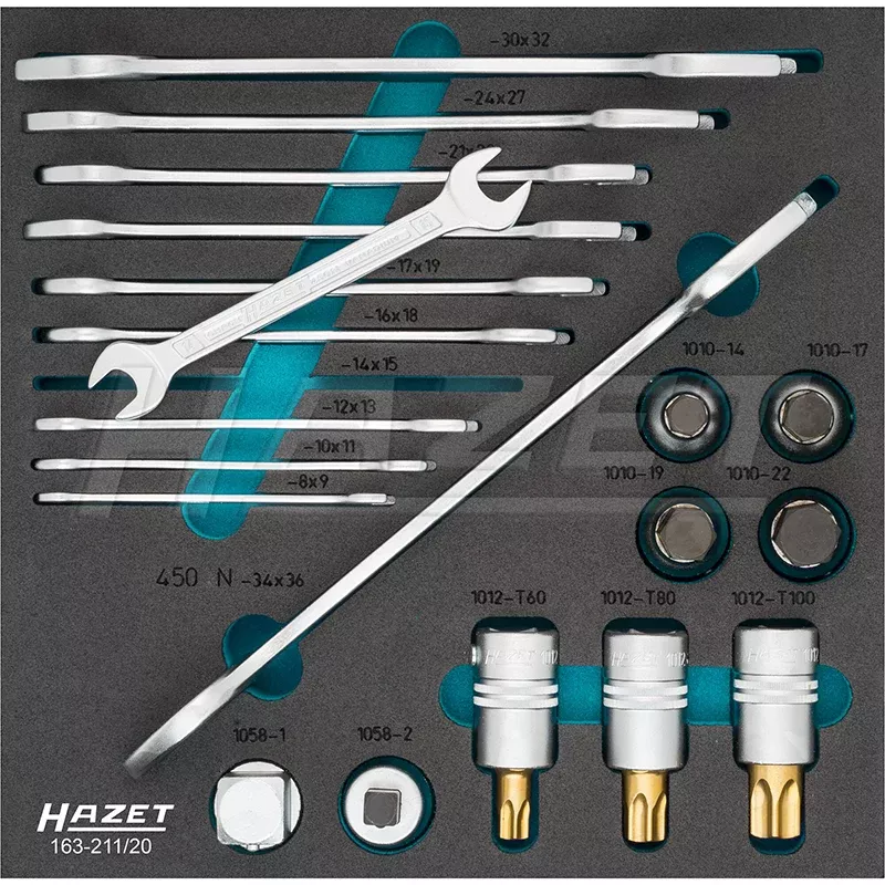 Hazet 163-211/20 Wrench / Socket Set, 20 Pieces