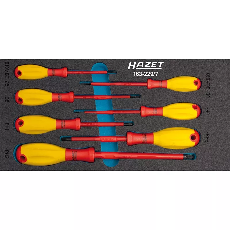 Hazet 163-229/7 Screwdriver Set with Protective Insulation, 7 Pieces