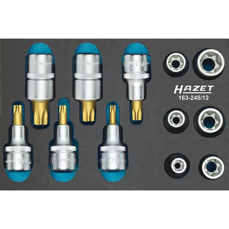 Hazet 163-245/12 TORX Tool Set, 1/2" Drive, 12 Pieces