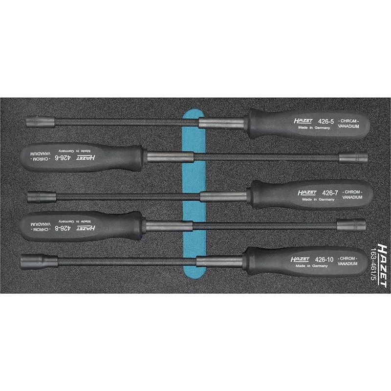 Hazet 163-461/5 Flexible Hex Nut Driver Set, 5 Pieces