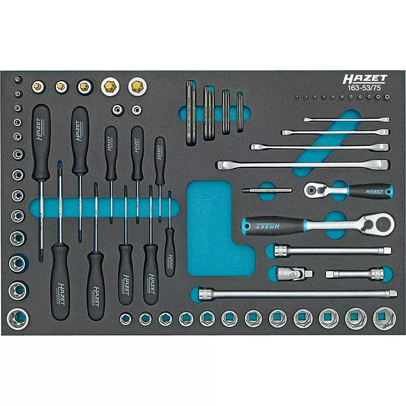 Hazet 163-53/75 Socket Set ∙ TORX Double Box-End Wrenches ∙ Sockets, etc. 75 Pieces