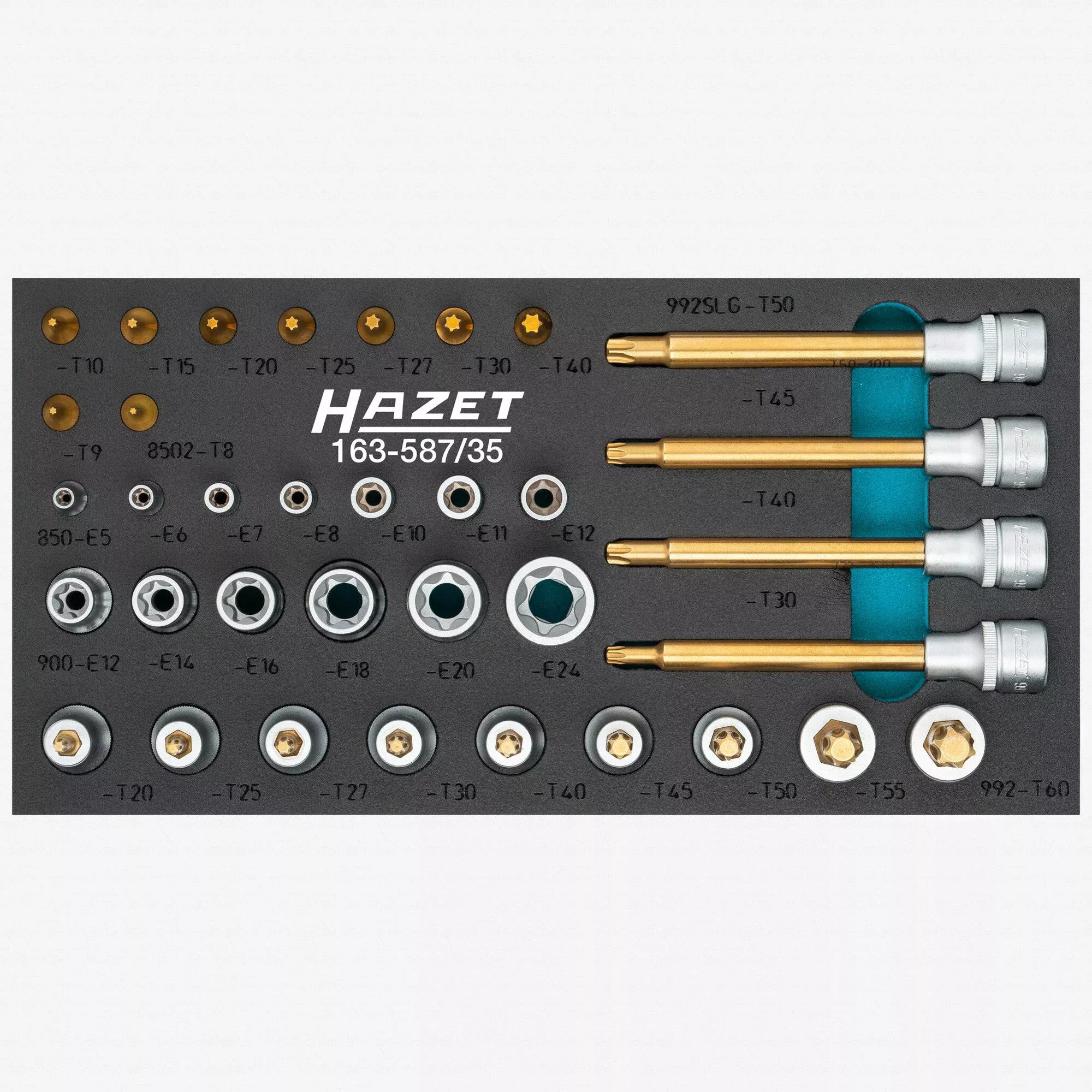 Hazet 163-587/35 1/4" and 1/2" Drive TORX Socket Set, 35 Pieces