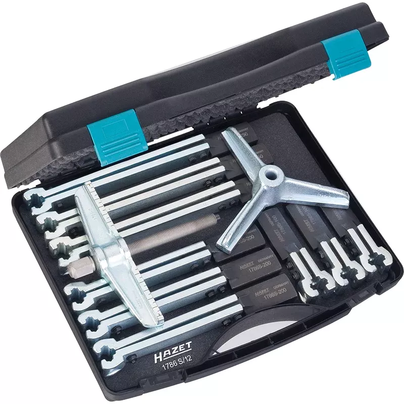 Hazet 1786S/12 Puller Set, 3-Arm, 12 Pieces