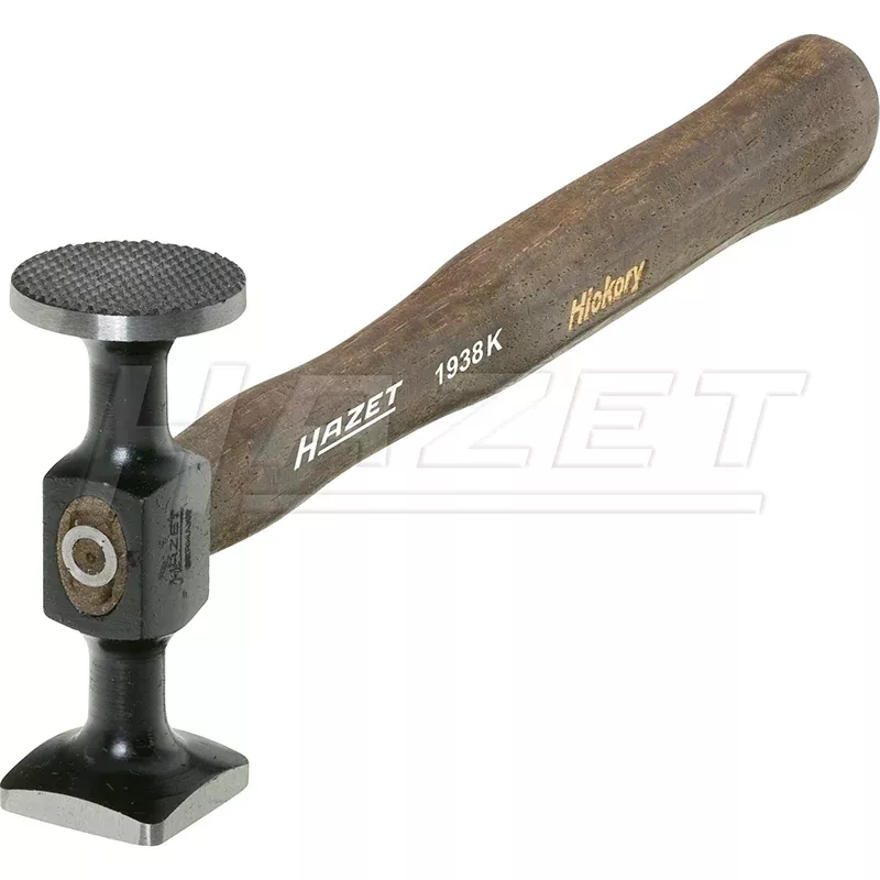 Hazet 1938K Car Body Hammer, Round Faces, Finely Chequered, Milled