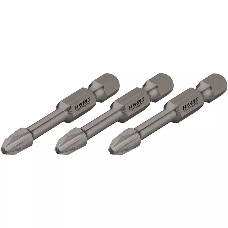 Hazet 2215SLG-PH2/3 Impact Torsion Bits, Phillips, PH2, 3 Pieces