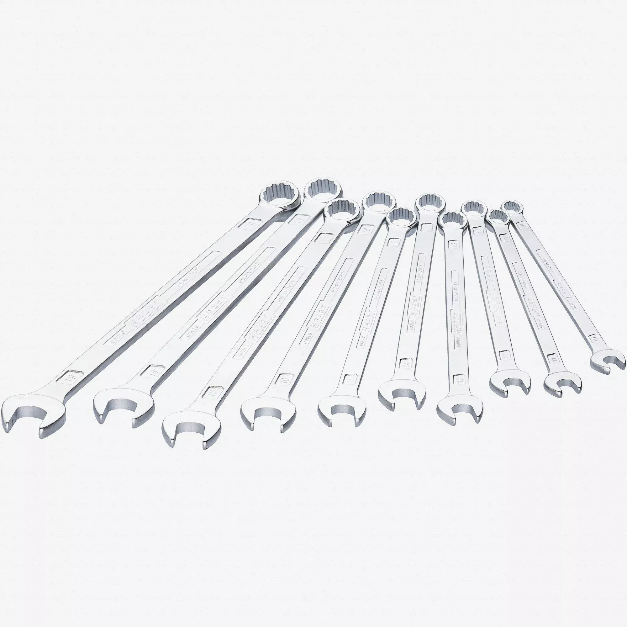 Hazet 600LG/10 Metric Extra Long Combination Wrench Set, 10 Pieces