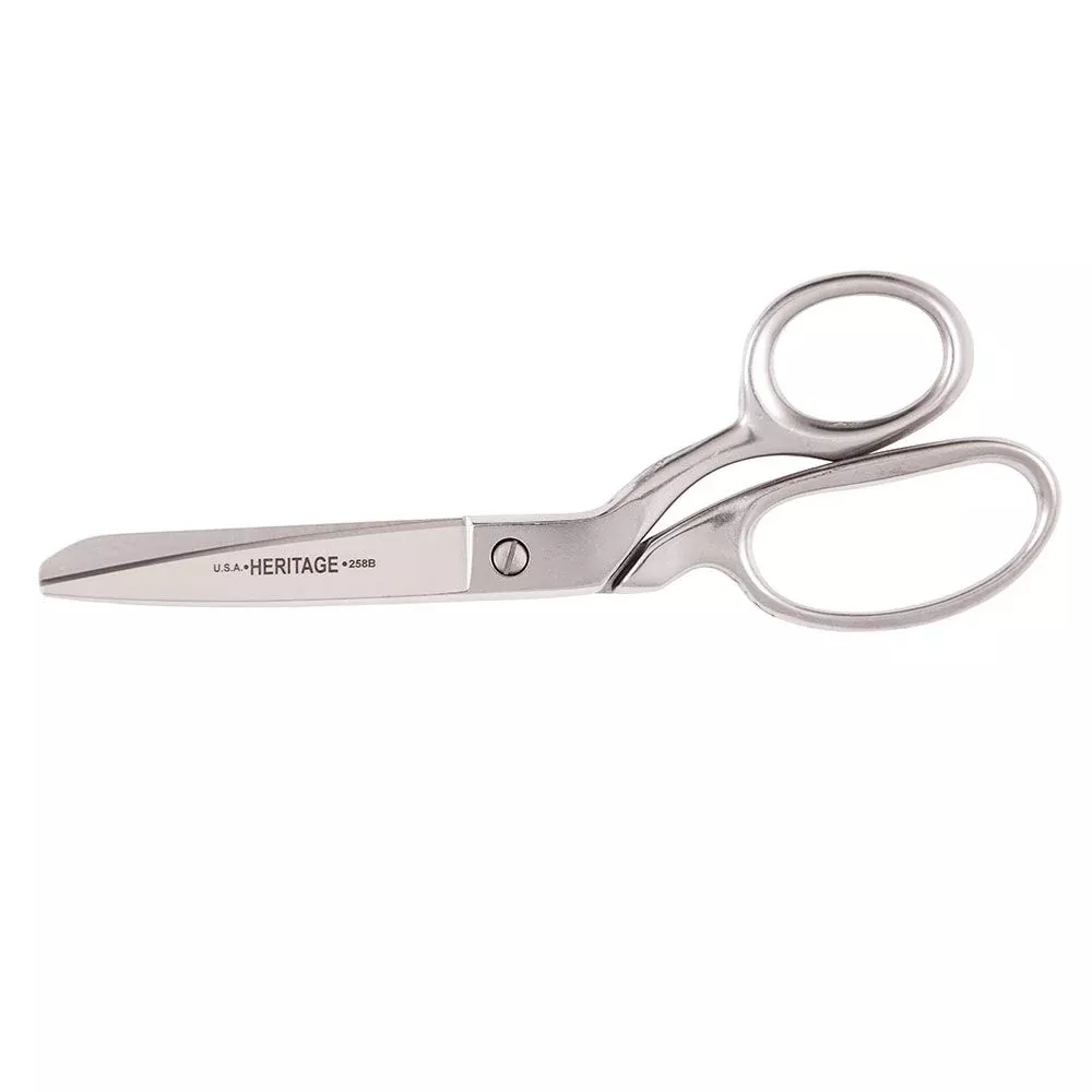 Heritage Cutlery 258B 8'' Bent Stainless Trimmer / Blunt Tip