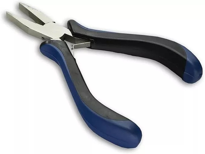 HURON Precision Pliers, Springloaded, Flat Nose, 4.75 In